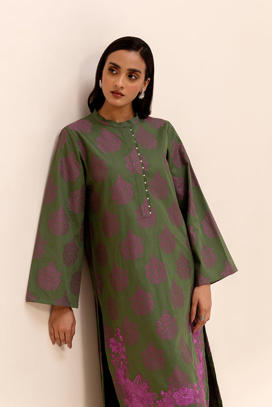 2 PIECE EMBROIDERED JACQUARD SUIT-DRYLAC DEW (UNSTITCHED)