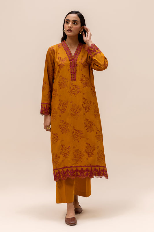 2 PIECE EMBROIDERED JACQUARD SUIT-GOLD FANTASY (UNSTITCHED)