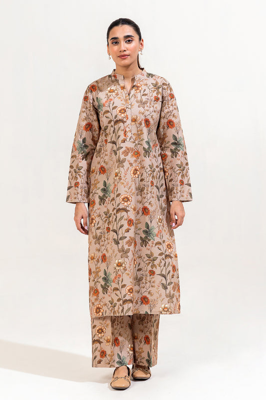 2 PIECE PRINTED LINEN SUIT-FALL GARLAND (UNSTITCHED)