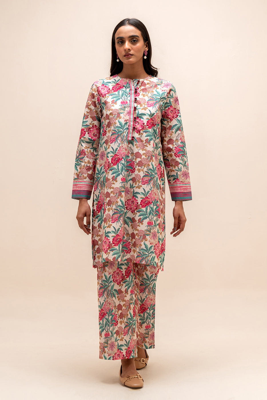 2 PIECE PRINTED LINEN SUIT-BLOSSOM TALE (UNSTITCHED)