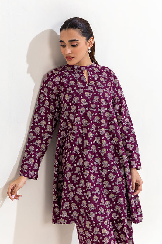 2 PIECE PRINTED KHADDAR SUIT-MULBERRY GRACE (UNSTITCHED)