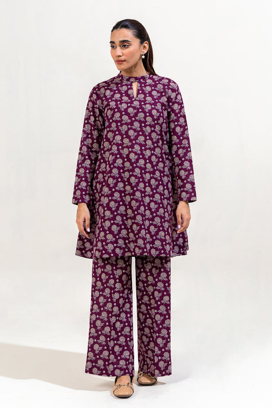 2 PIECE PRINTED KHADDAR SUIT-MULBERRY GRACE (UNSTITCHED)