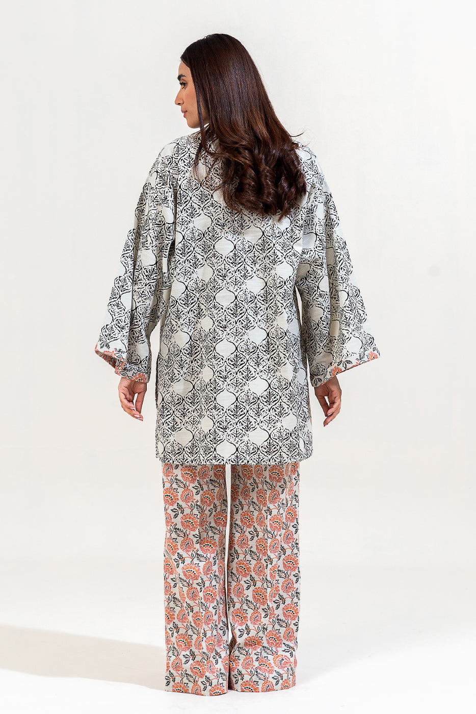 2 PIECE PRINTED KHADDAR SUIT-IVORY MAZE (UNSTITCHED)