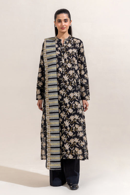 2 PIECE PRINTED KHADDAR SUIT-PEBBLE  AURA (UNSTITCHED)