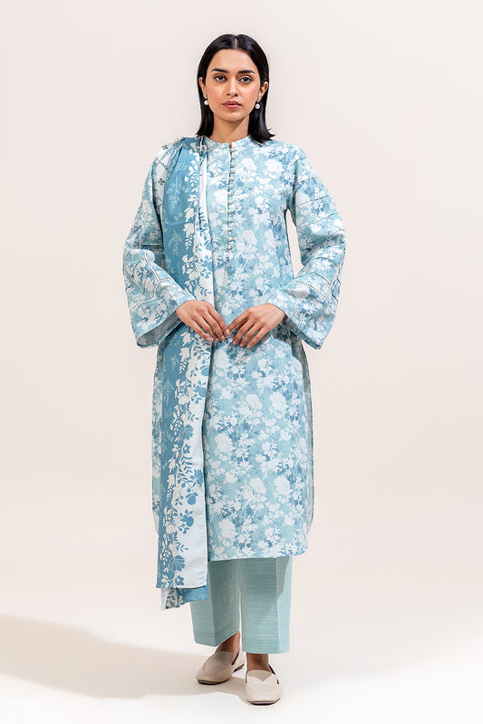 3 PIECE PRINTED KHADDAR SUIT-SAPPHIRE BLOOM (UNSTITCHED)