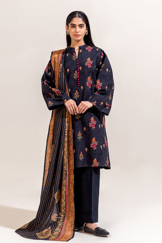 3 PIECE PRINTED KHADDAR SUIT-RAVEN VERVE (UNSTITCHED)