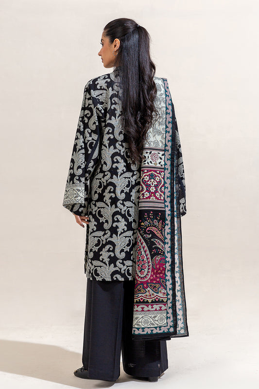 2 PIECE PRINTED KHADDAR SUIT-RAVEN TRIBE (UNSTITCHED)