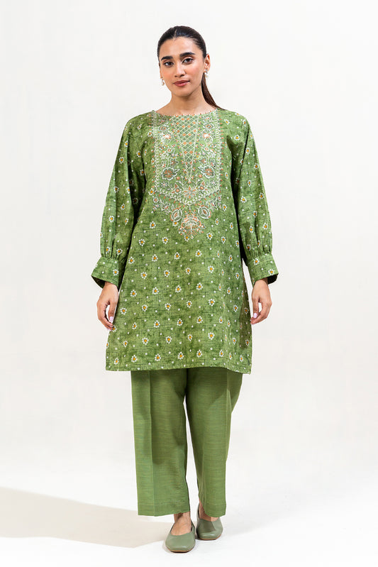 2 PIECE EMBROIDERED KHADDAR SUIT-TRIBAL MOSS (UNSTITCHED)