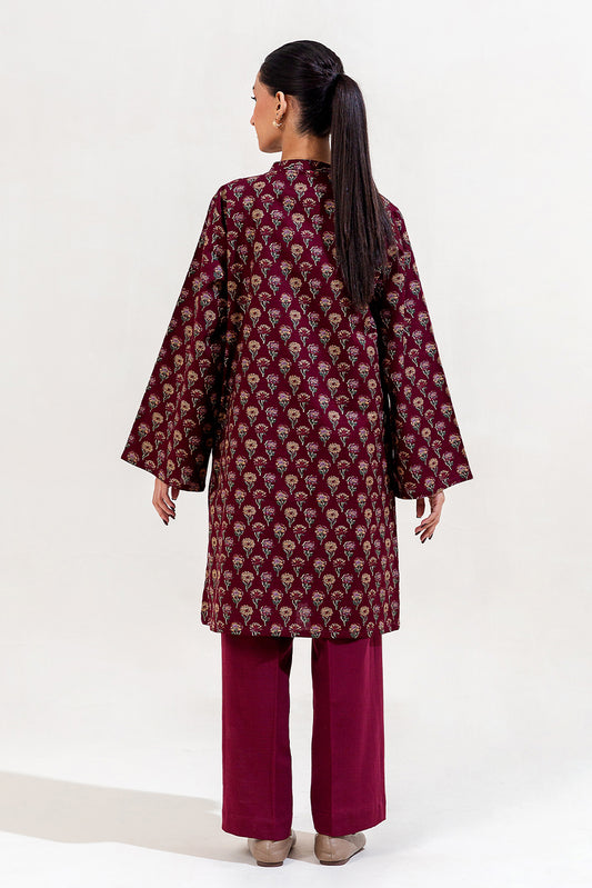 2 PIECE EMBROIDERED KHADDAR SUIT-MAROON BLOOM (UNSTITCHED)