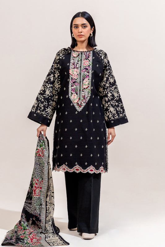 3 PIECE EMBROIDERED KHADDAR SUIT-AZURE GARDENIA (UNSTITCHED)