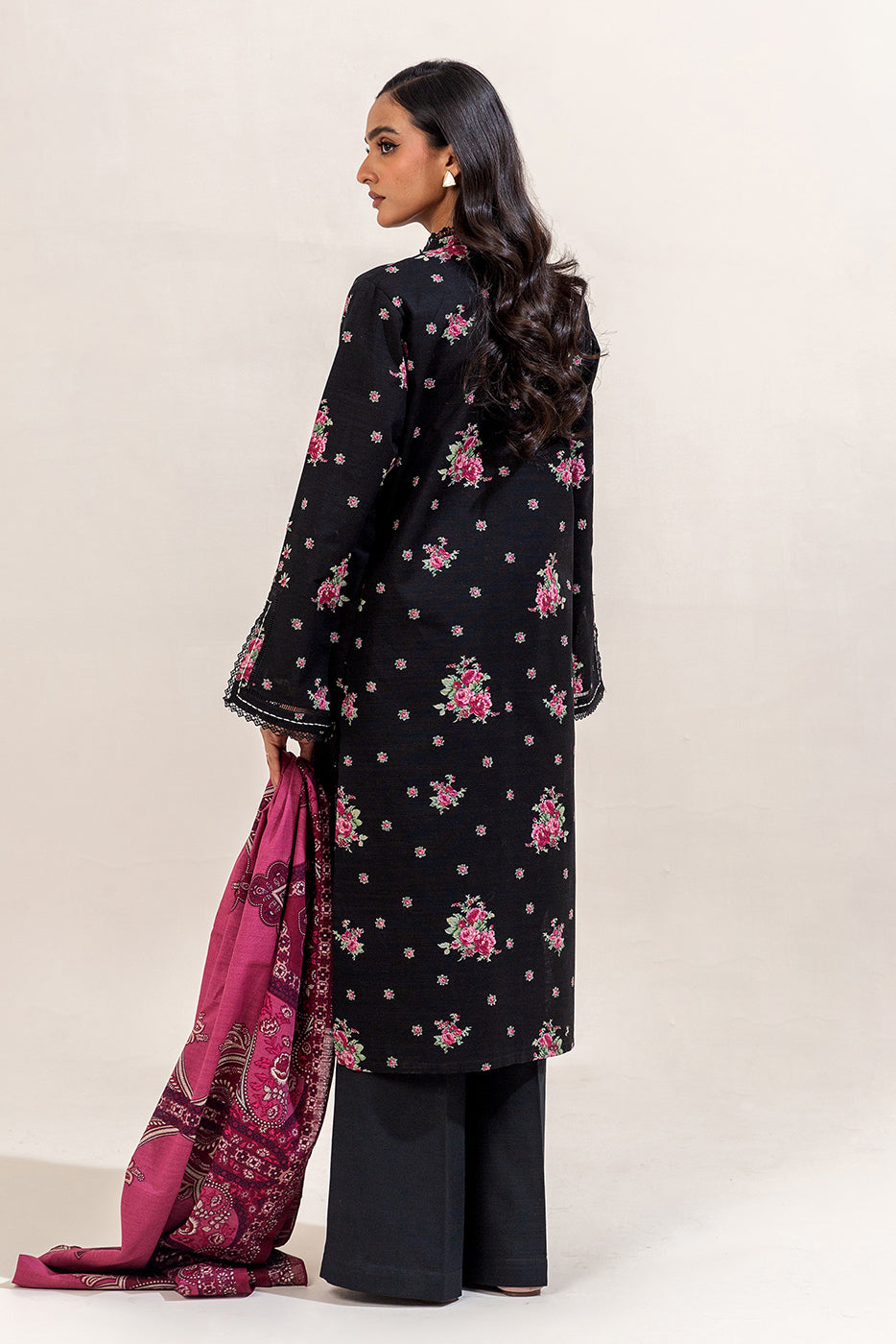 3 PIECE EMBROIDERED KHADDAR SUIT-EBONY ROSETTE (UNSTITCHED)