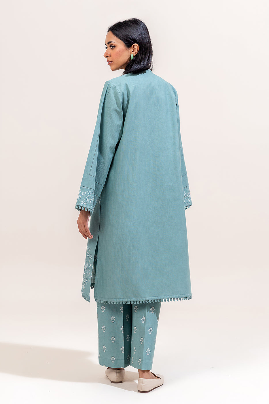 2 PIECE EMBROIDERED KHADDAR SUIT-OCEAN VERVE (UNSTITCHED)