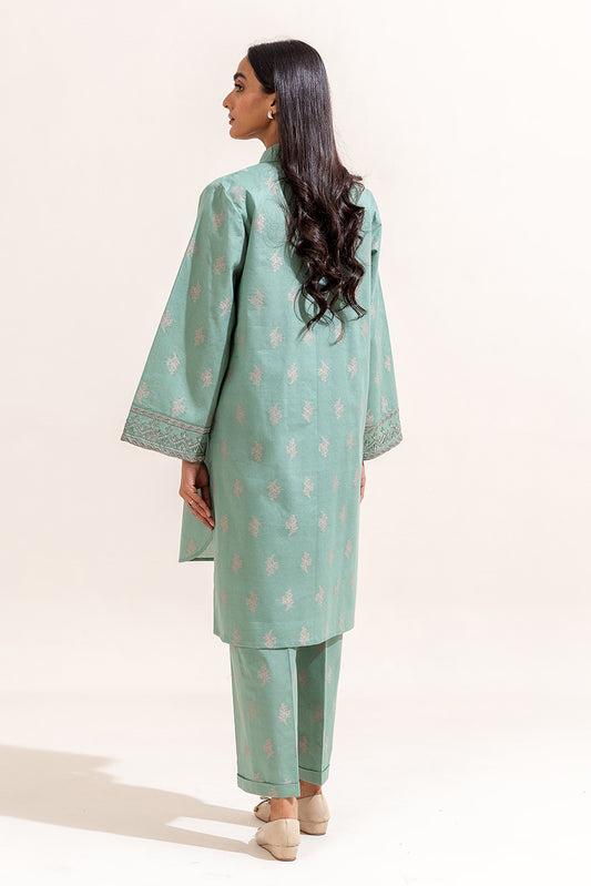 2 PIECE EMBROIDERED SELF JACQUARD SUIT-AQUA GLOOM (UNSTITCHED)