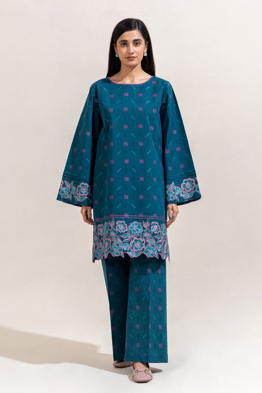 2 PIECE EMBROIDERED SELF JACQUARAD SUIT-AZURE GRACE (UNSTITCHED)