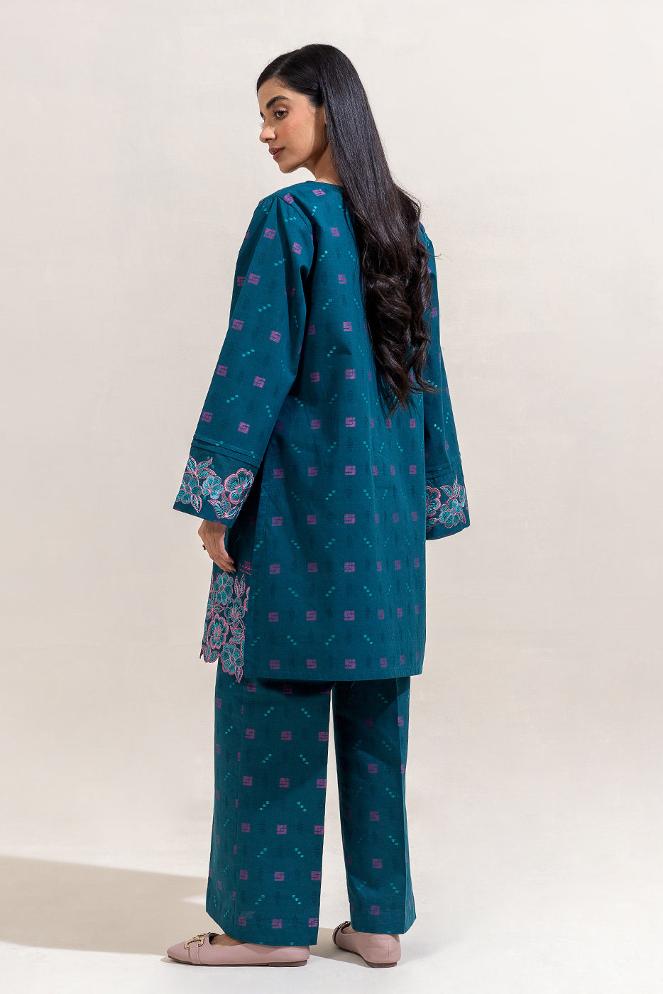 2 PIECE EMBROIDERED SELF JACQUARAD SUIT-AZURE GRACE (UNSTITCHED)