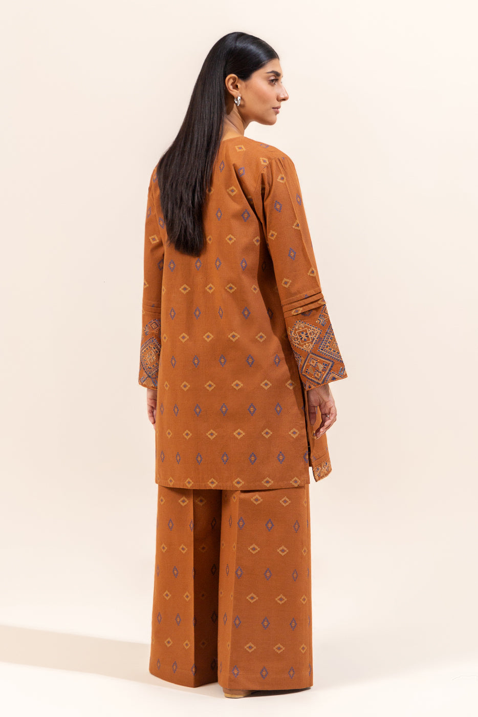 2 PIECE EMBROIDERED JACQUARD SUIT-HONEY HORIZON (UNSTITCHED)