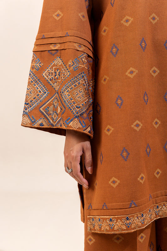 2 PIECE EMBROIDERED JACQUARD SUIT-HONEY HORIZON (UNSTITCHED)