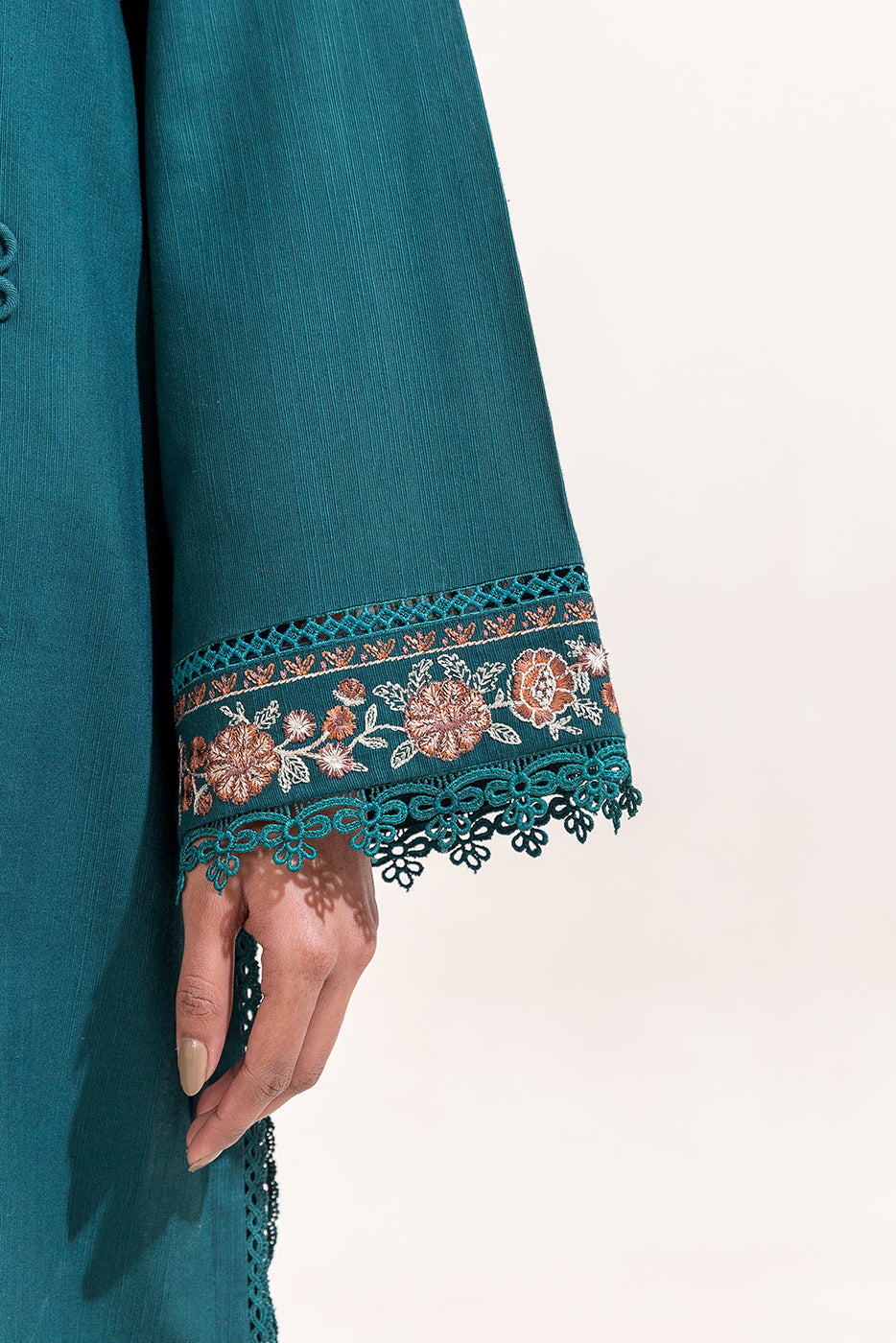 2 PIECE EMBROIDERED KHADDAR SUIT-PURSSIAN FOK (UNSTITCHED)