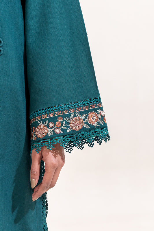 2 PIECE EMBROIDERED KHADDAR SUIT-PURSSIAN FOK (UNSTITCHED)