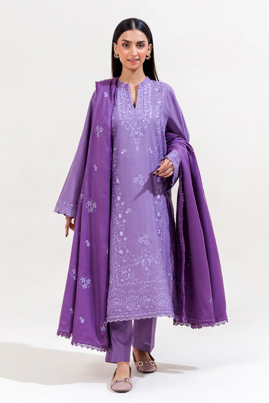 3 PIECE EMBROIDERED KHADDAR SUIT-AMETHYST TALE (UNSTITCHED)