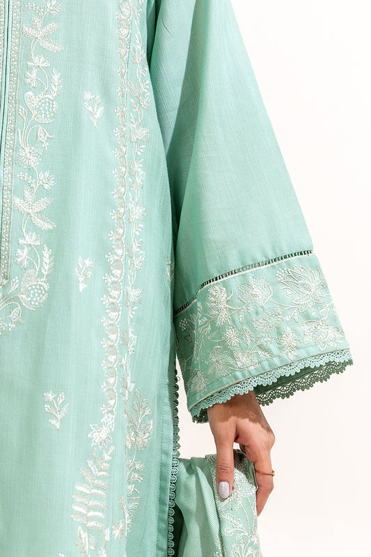 3 PIECE EMBROIDERED KHADDAR SUIT-MINT VERVE (UNSTITCHED)