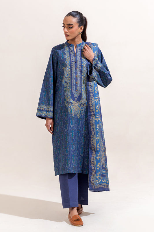 3 PIECE PRINTED KHADDAR SUIT-PARISIAN BLISS (UNSTITCHED)