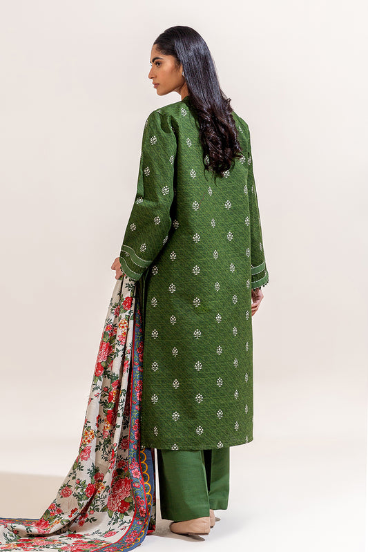 3 PIECE EMBROIDERED KHADDAR SUIT-BASIL ROUGE (UNSTITCHED)