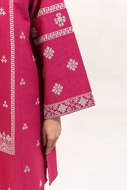 2 PIECE EMBROIDERED KHADDAR SUIT-SCARLET VERVE (UNSTITCHED)