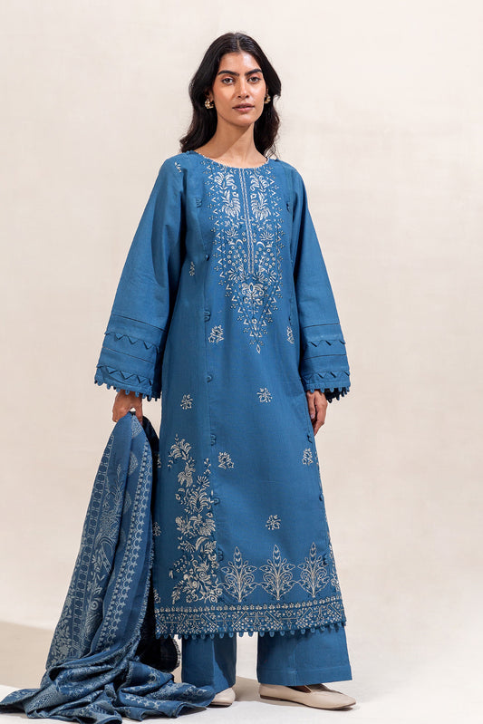 3 PIECE EMBROIDERED KHADDAR SUIT-AEGEAN VERVE (UNSTITCHED)