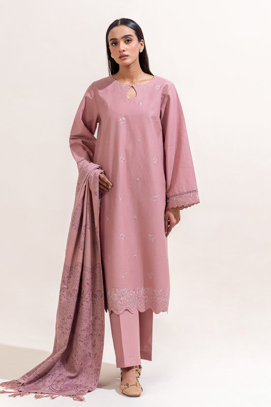 3 PIECE EMBROIDERED KHADDAR SUIT-SPRING FEST (UNSTITCHED)