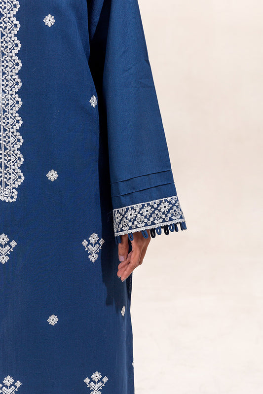 2 PIECE EMBROIDERED KHADDAR SUIT-CELESTIAL NAVY (UNSTITCHED)