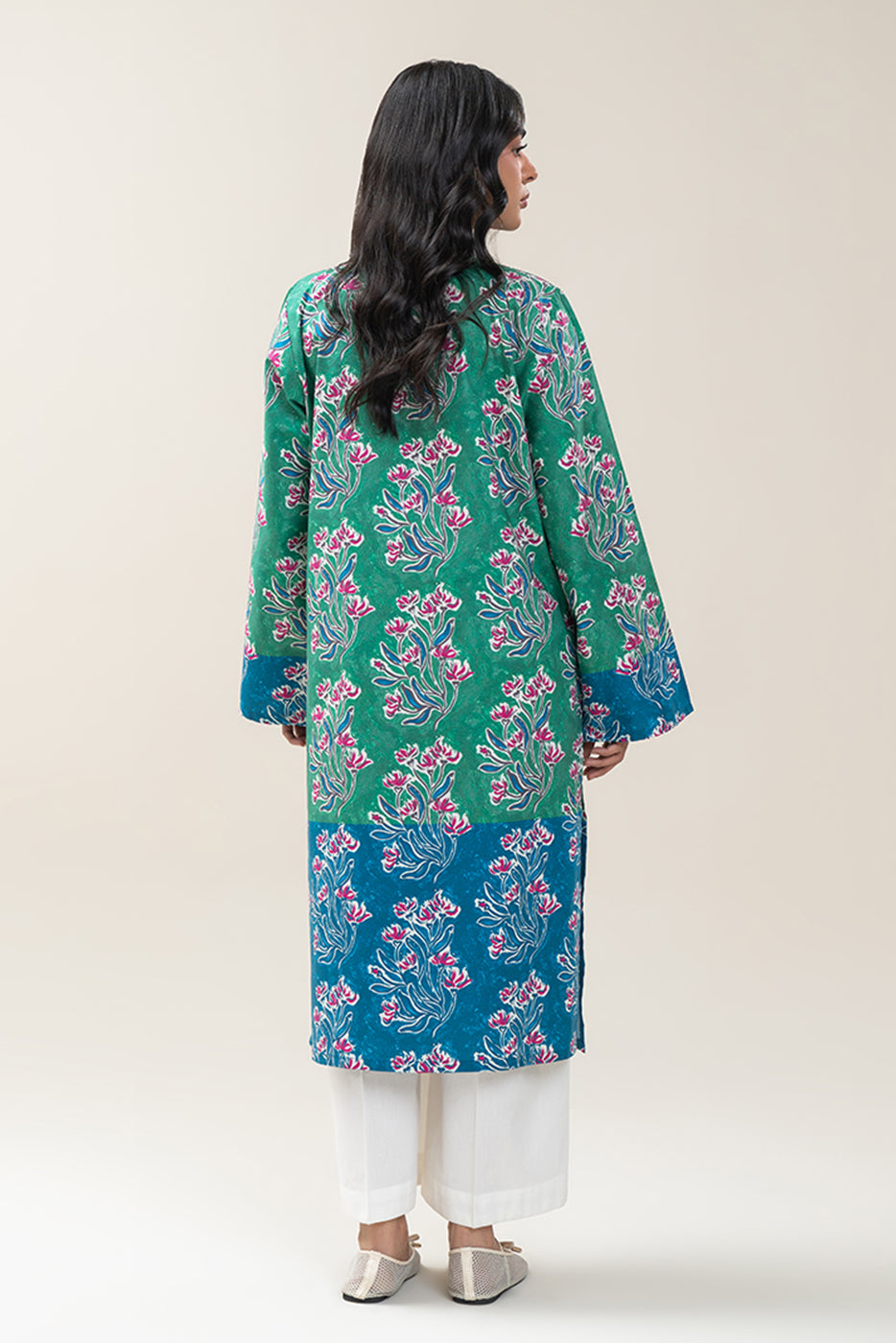 PRINTED COTTON VISCOSE SHIRT (PRET)