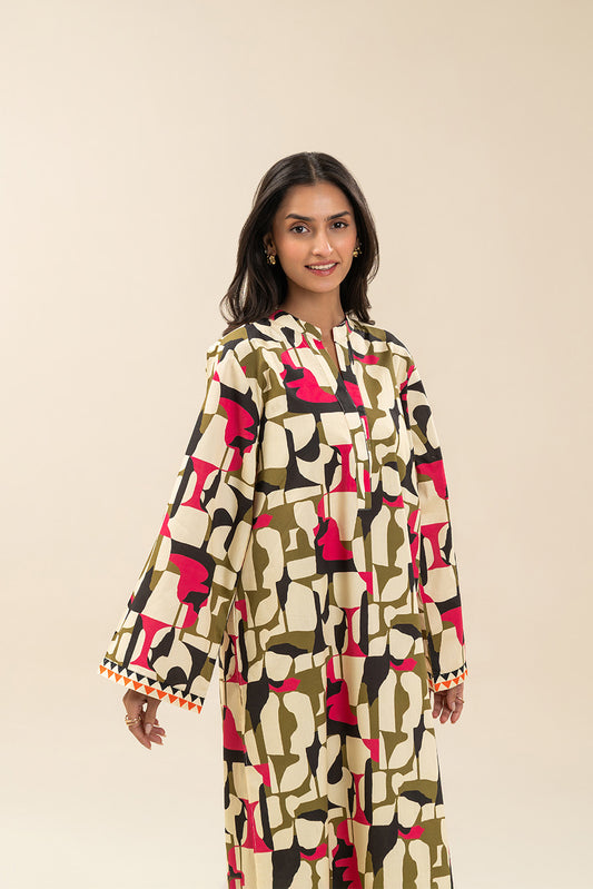 2 PIECE PRINTED CAMBRIC SUIT (PRET)