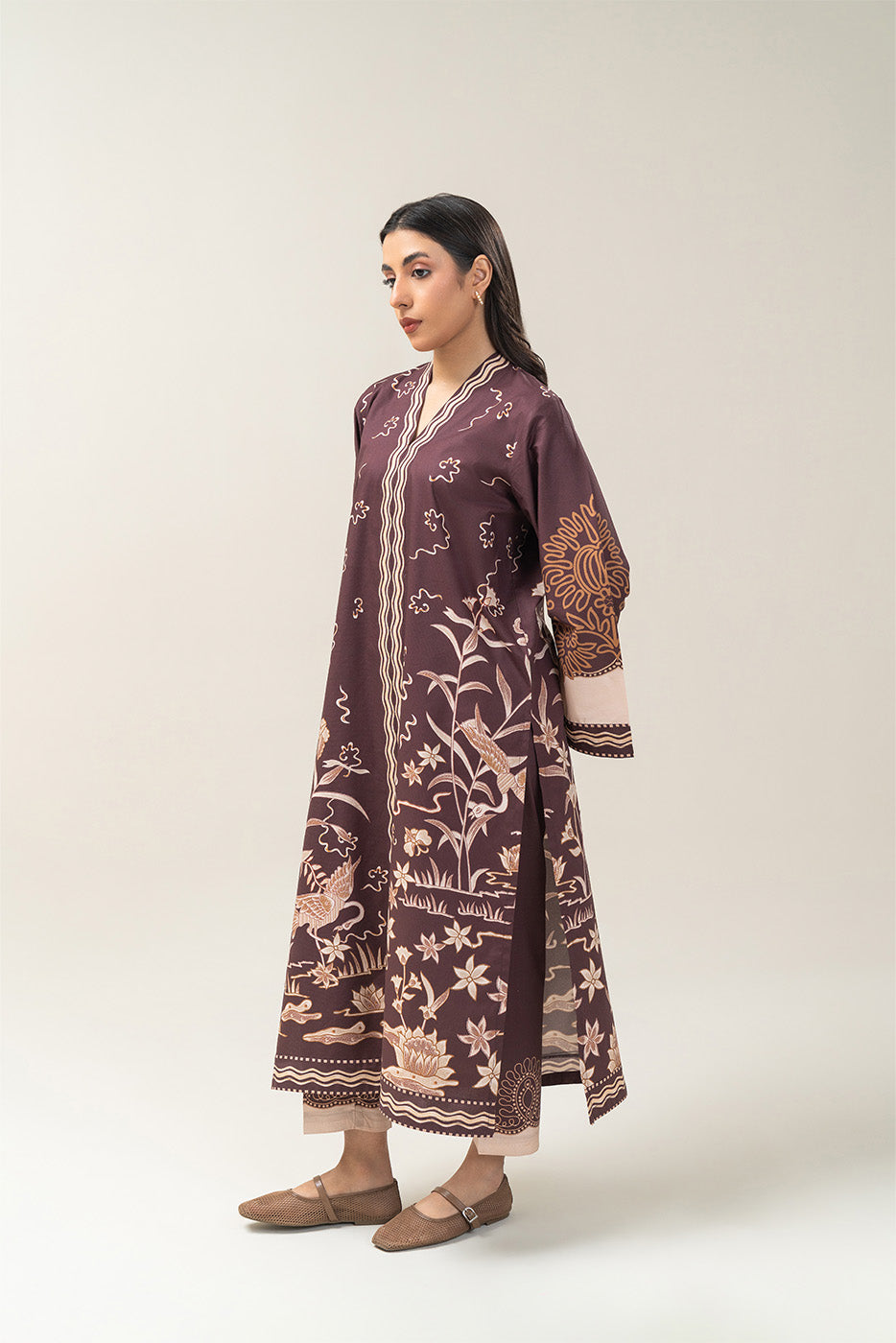 2 PIECE PRINTED COTTON VISCOSE SUIT (PRET)