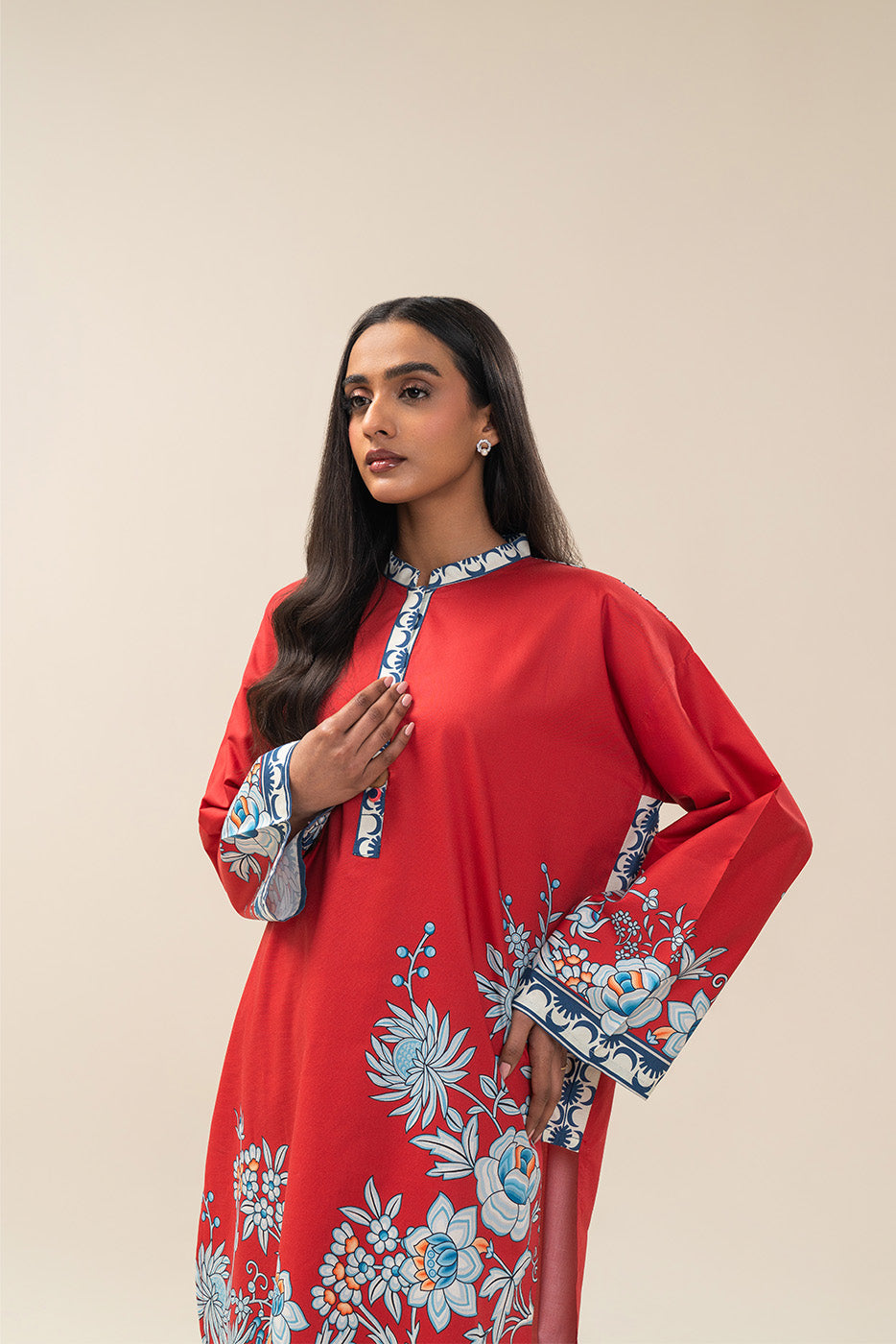 2 PIECE PRINTED COTTON VISCOSE SUIT (PRET)