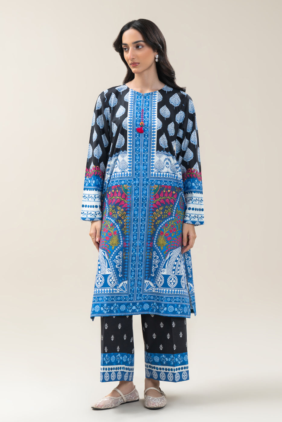 2 PIECE PRINTED COTTON VISCOSE SUIT (PRET)