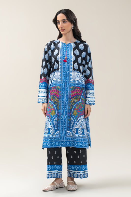 2 PIECE PRINTED COTTON VISCOSE SUIT (PRET)