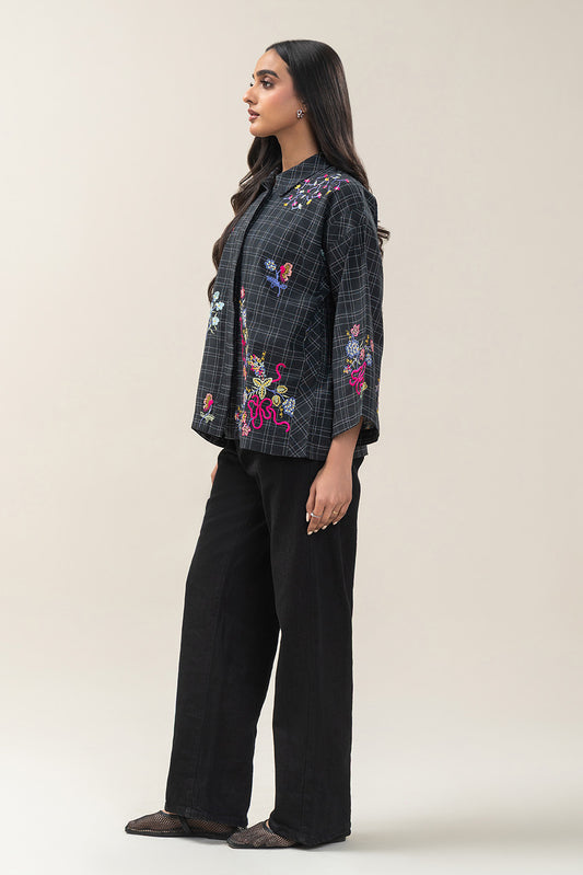 EMBROIDERED COTTON LINEN TOP (PRET)