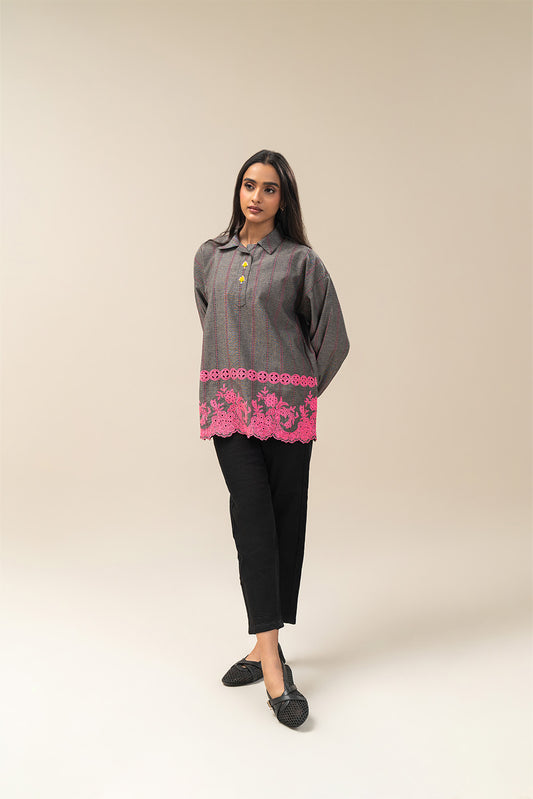 EMBROIDERED DOBBY TOP (PRET)