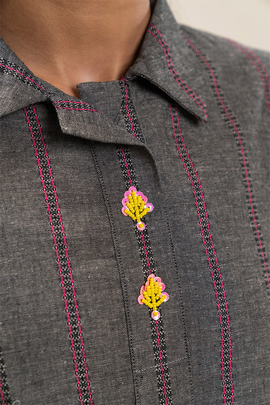 EMBROIDERED DOBBY TOP (PRET)