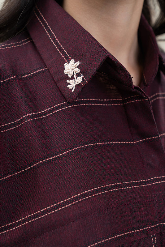 EMBROIDERED DOBBY TOP (PRET)