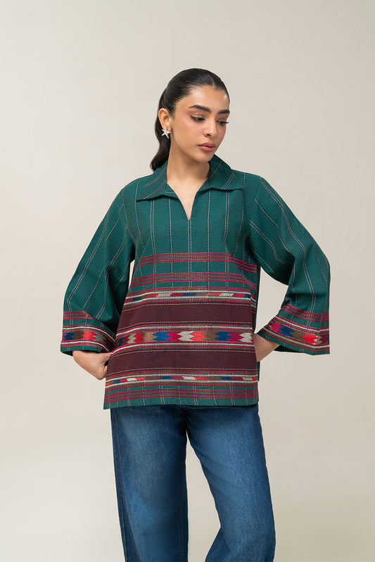 EMBROIDERED DOBBY TOP (PRET)