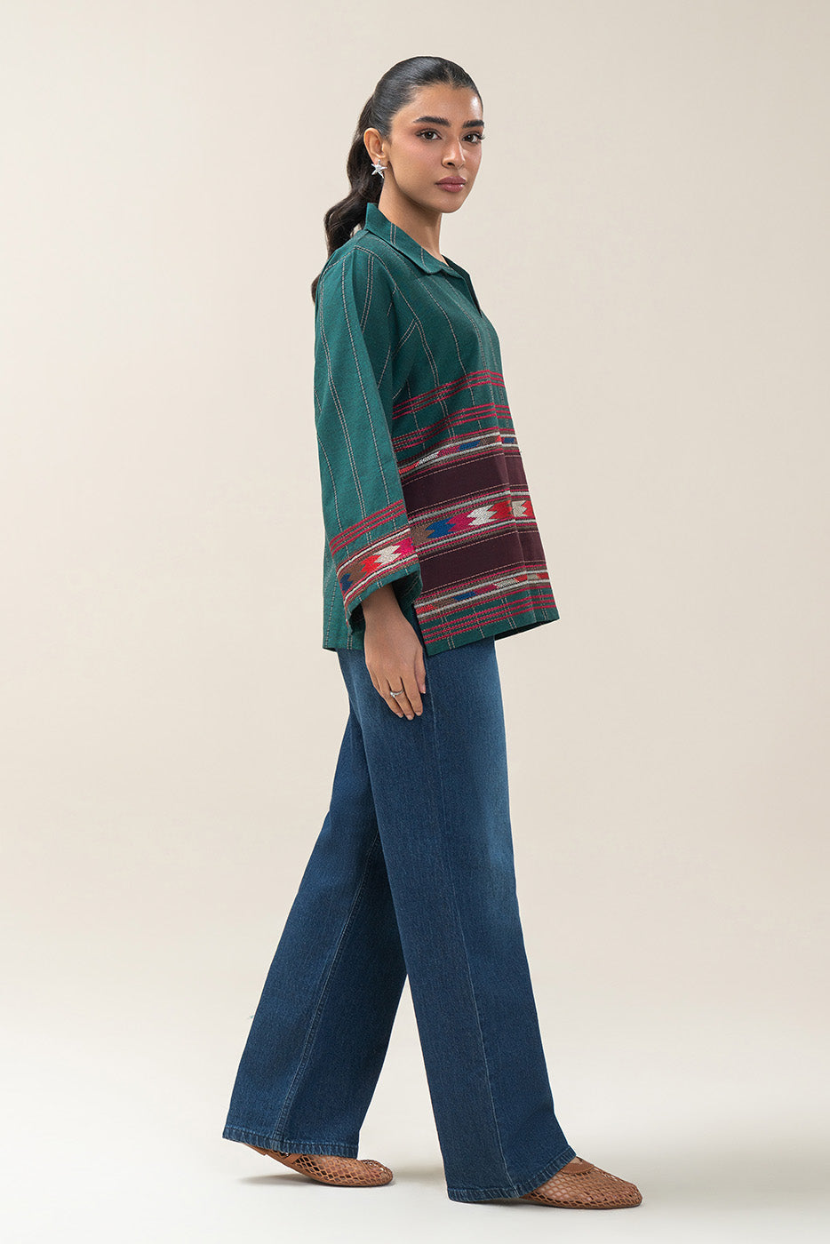 EMBROIDERED DOBBY TOP (PRET)