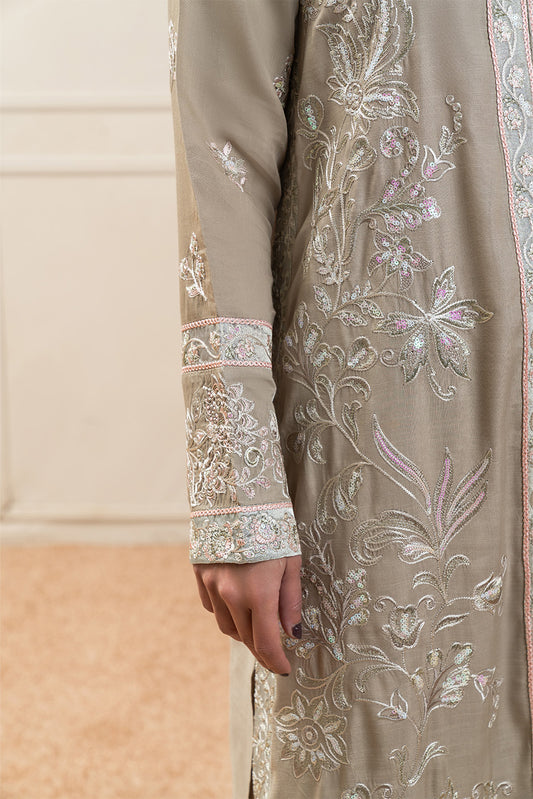 2 PIECE EMBROIDERED RAW SILK SUIT (LUXURY-PRET)