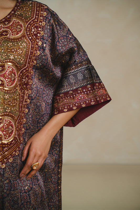 EMBROIDERED SHEMOZE SILK SHIRT (LUXURY PRET)