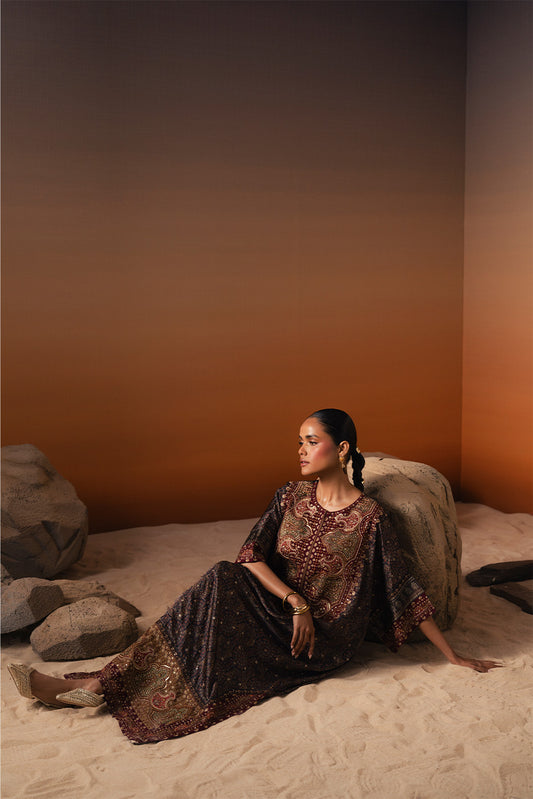 EMBROIDERED SHEMOZE SILK SHIRT (LUXURY PRET)