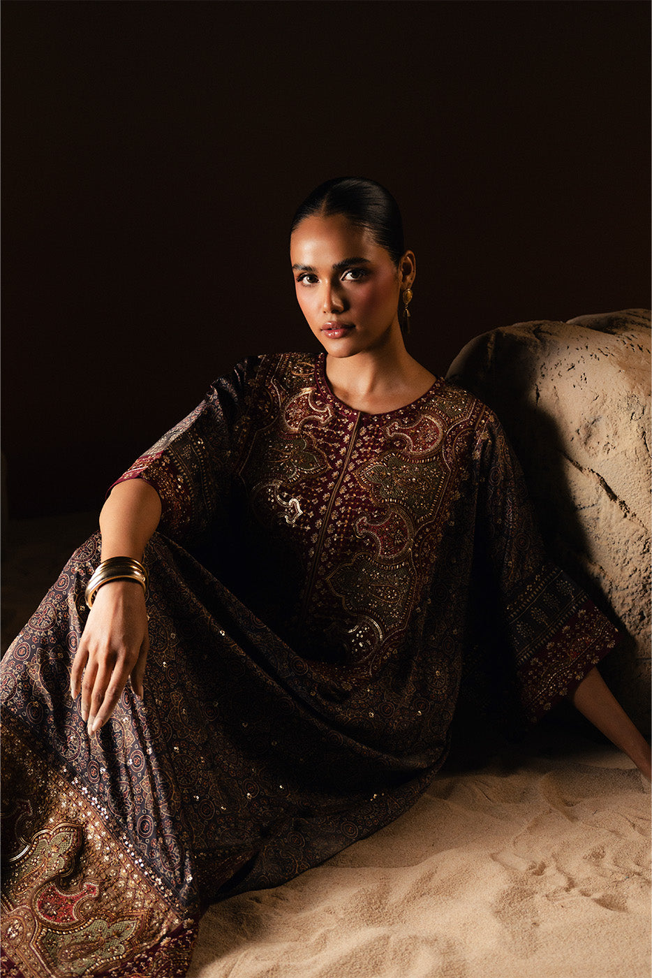 EMBROIDERED SHEMOZE SILK SHIRT (LUXURY PRET)