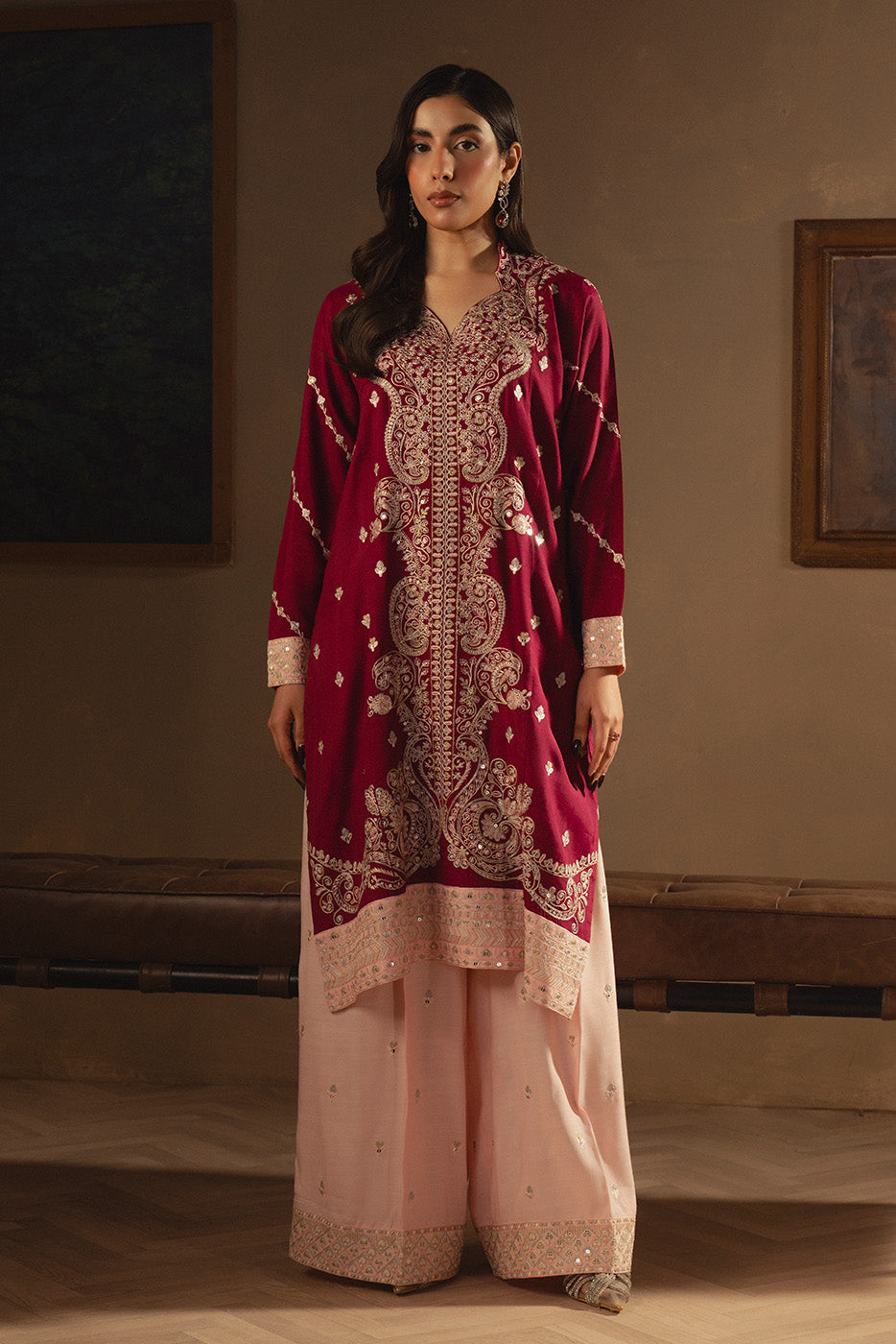 2 PIECE EMBROIDERED KHADDAR SHIRT (LUXURY-PRET)