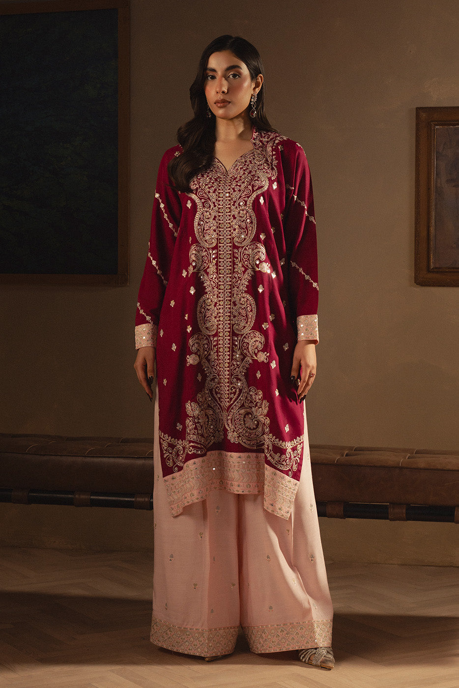 2 PIECE EMBROIDERED KHADDAR SHIRT (LUXURY-PRET)