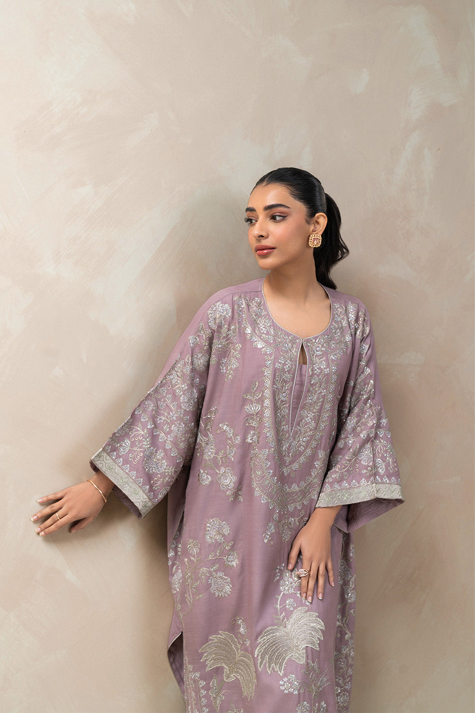 2 PIECE EMBROIDERED RAW SILK SUIT (LUXURY-PRET)